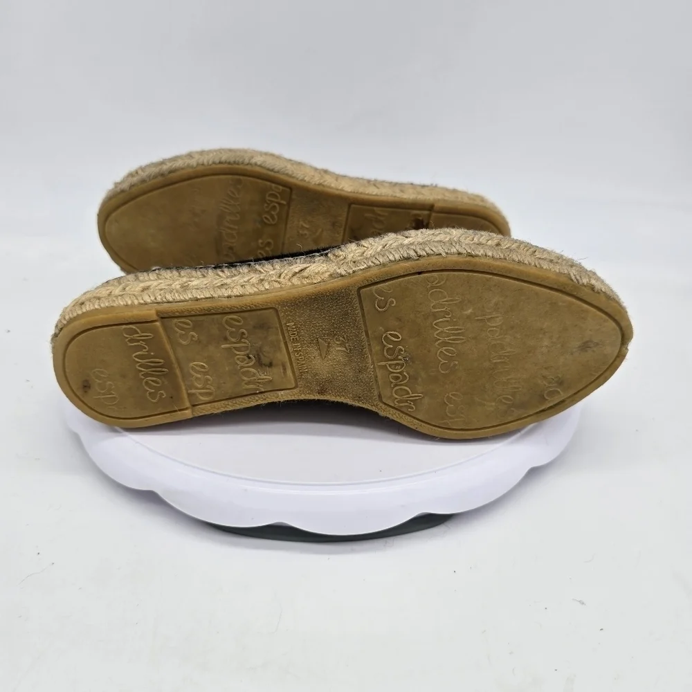 Eric Michael Shoe Women's 6.5 Size 37 Serena Platform Espadrilles Black